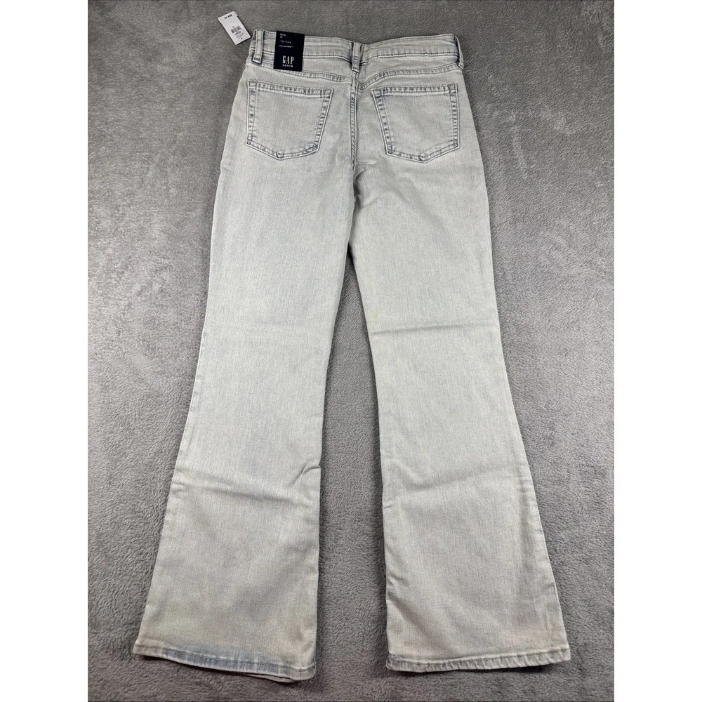 GAP Denim Girls' 70's Flare Stretch Adjustable Waist Studded‎ Jeans Light 12 NWT
